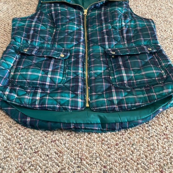 Crown & Ivy Blue/Green Plaid Vest - Picture 6 of 7